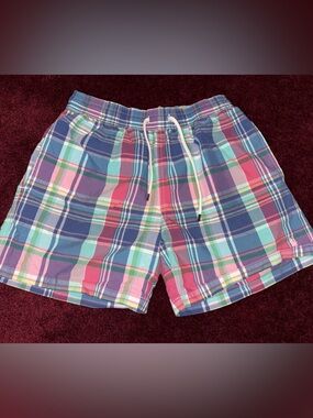 Polo Ralph Lauren Shorts Mens Medium Multicolor Plaid Madras Swim Trunks